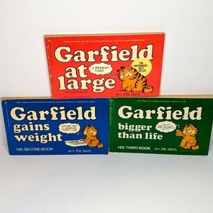 Vintage Garfield Paperback Lot Of 3 Books 80s Jim Davis Vols 1 - 3